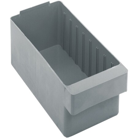 Quantum Storage Systems Shelf Storage Bin, High Impact Polystyrene, Gray, 4-5/8 in H, 5-9/16 in W, 11-5/8 in L, 6 PK K-QED601GY-6
